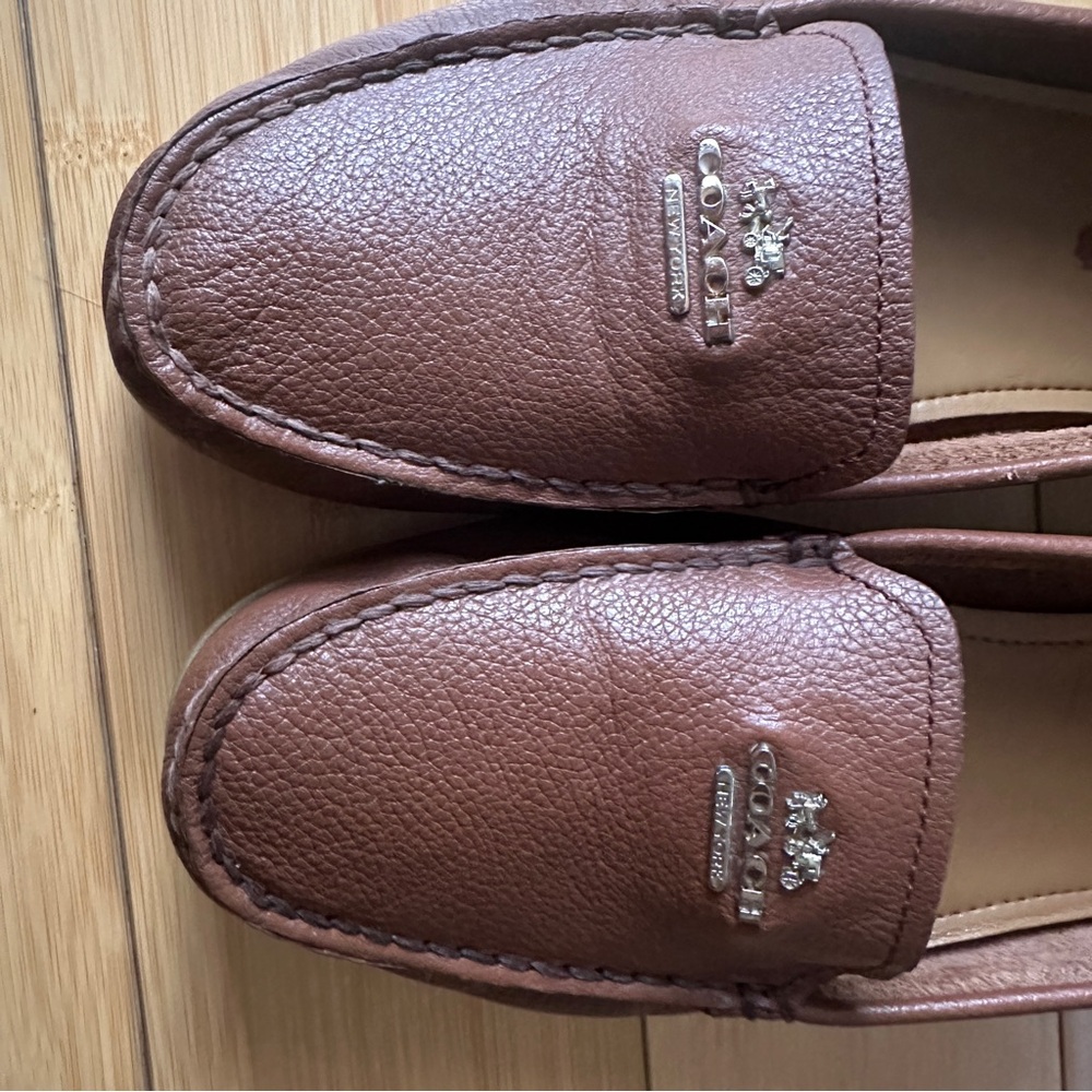 Coach Women’s 10B Brown Leather Loafers Driving Moccasins Comfort Flats Shoes